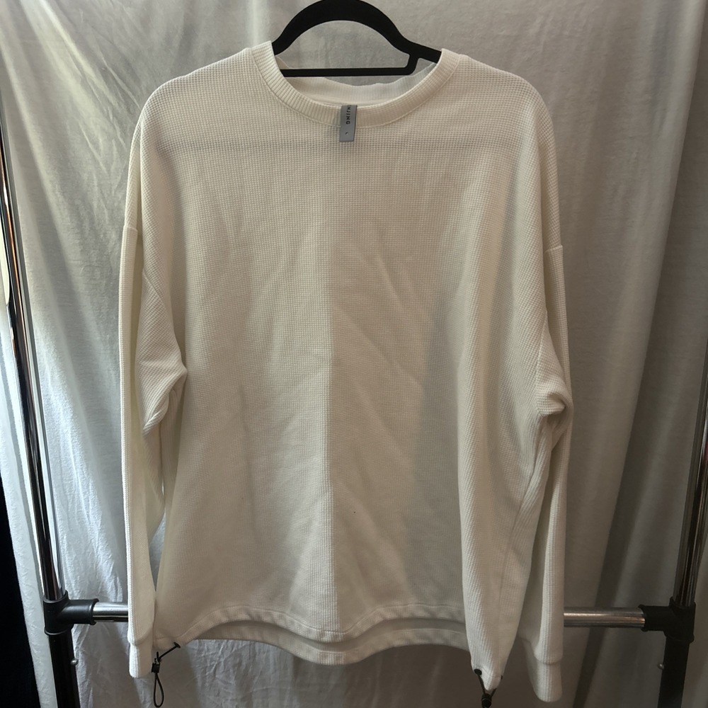 Yinjing white waffle-knit‎ sweatshirt size XL